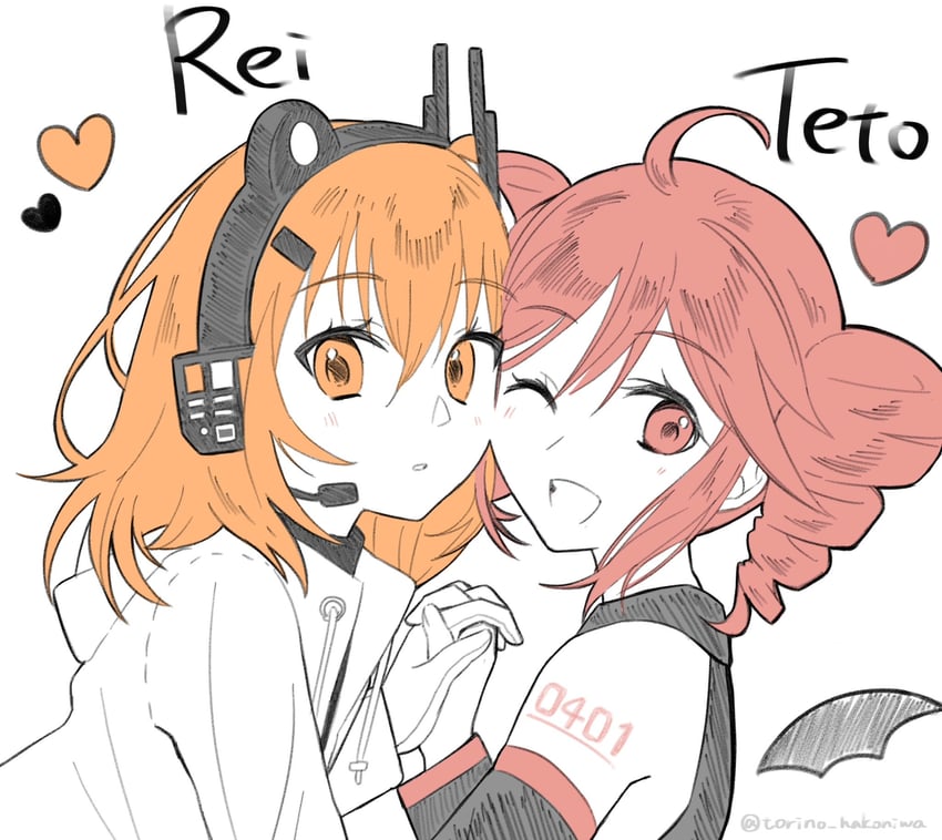 kasane teto and adachi rei (utau and 1 more) drawn by amau_totori