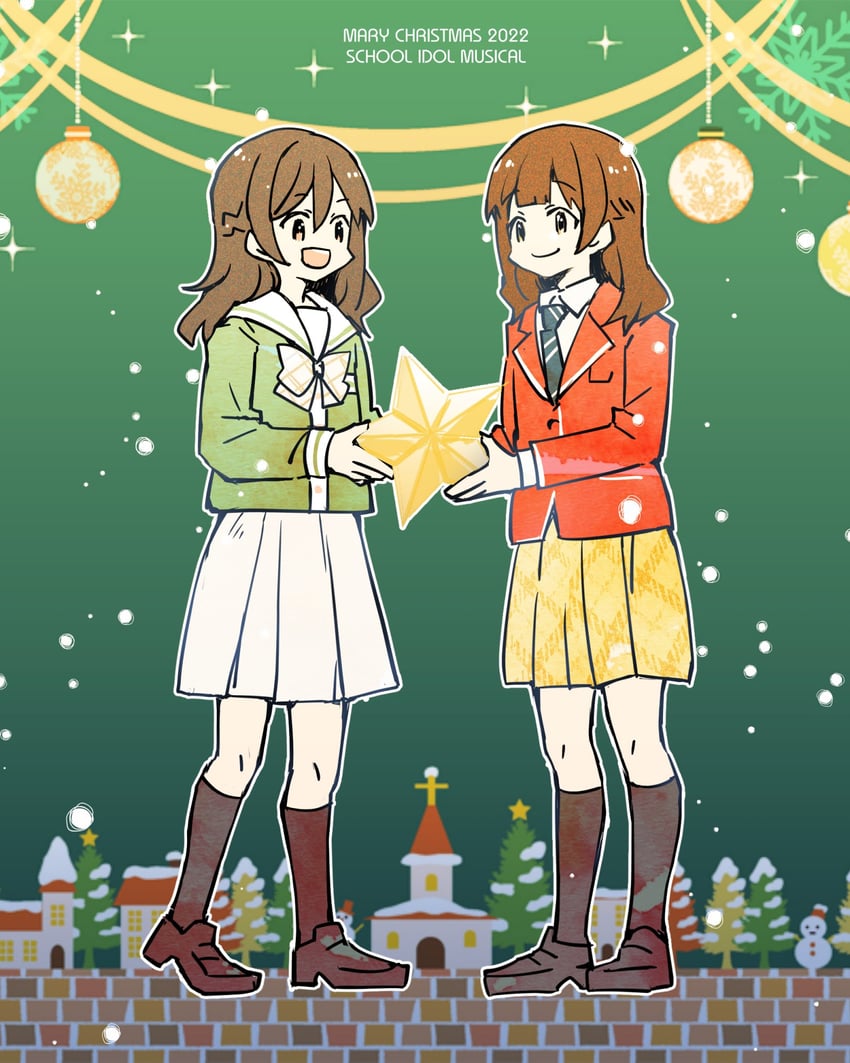 tsubaki rurika and takizawa anzu (love live! and 1 more) drawn by kanduki_kamibukuro
