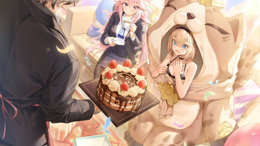 yae sakura, pardofelis, can, and kalpas (honkai and 1 more) drawn by acco_(sh_in)