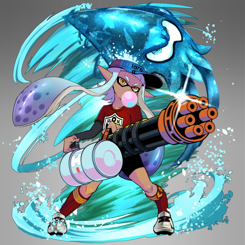inkling player character and inkling girl (splatoon and 1 more) drawn by naokado