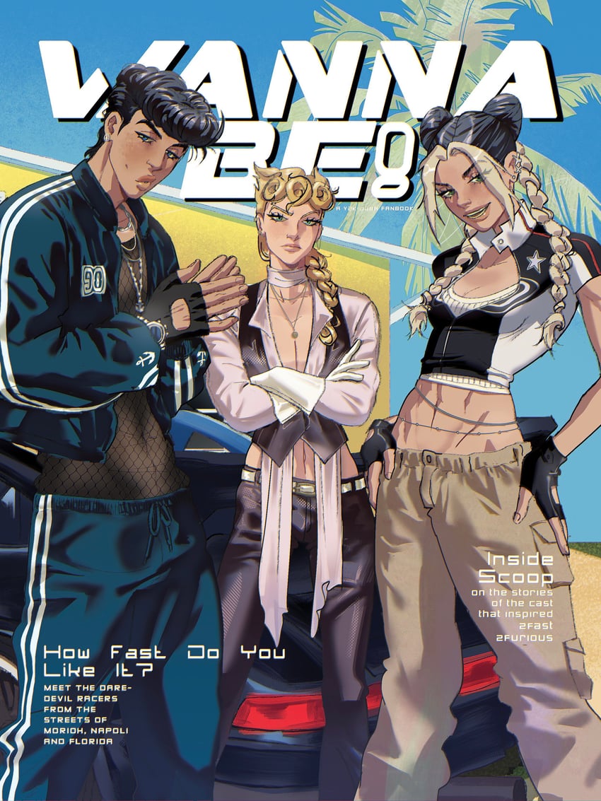 kujo jolyne, giorno giovanna, and higashikata josuke (jojo no kimyou na bouken and 3 more) drawn by h_ikusaa
