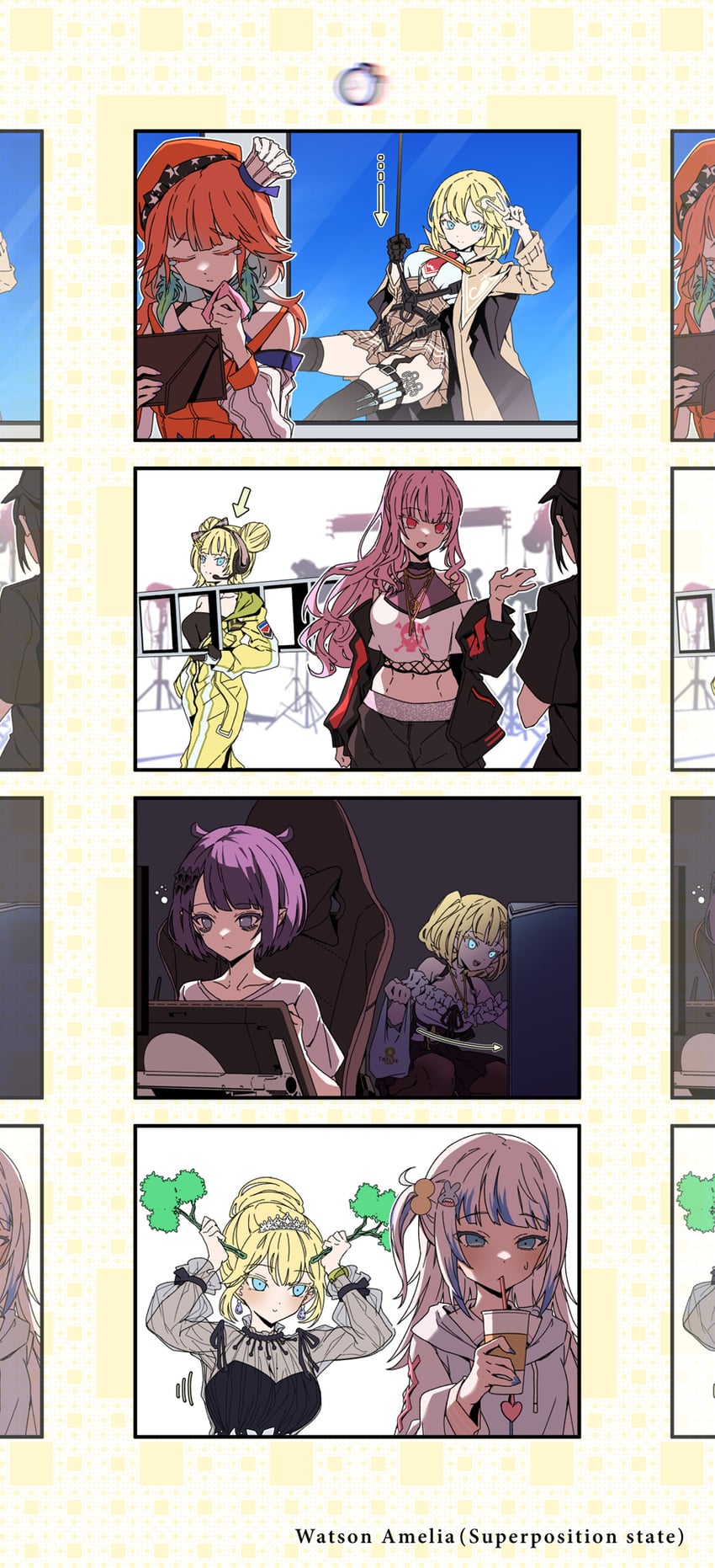 gawr gura, mori calliope, ninomae ina'nis, takanashi kiara, and watson amelia (hololive and 1 more) drawn by taka_t