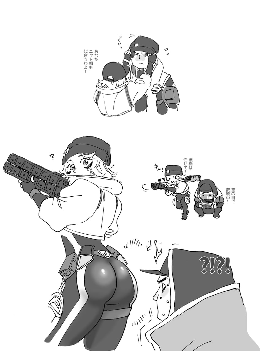 wattson, crypto, electric incognito wattson, and low profile crypto (apex legends) drawn by chouson