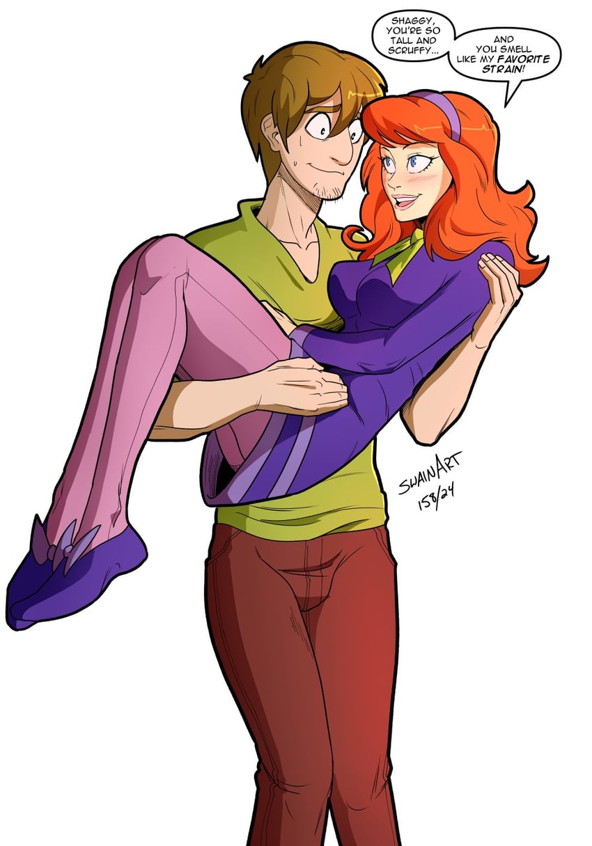 daphne blake and shaggy rogers (scooby-doo) drawn by swain_(artist)