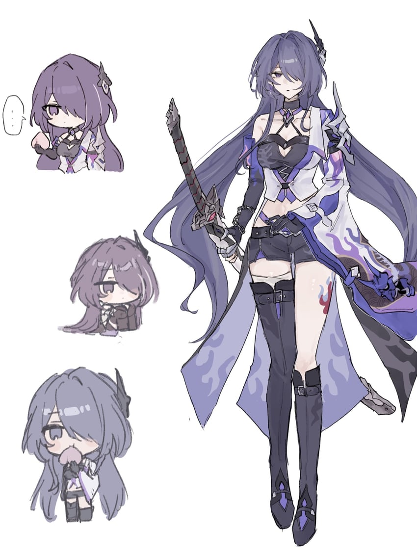 acheron (honkai and 1 more) drawn by rekka_shinai