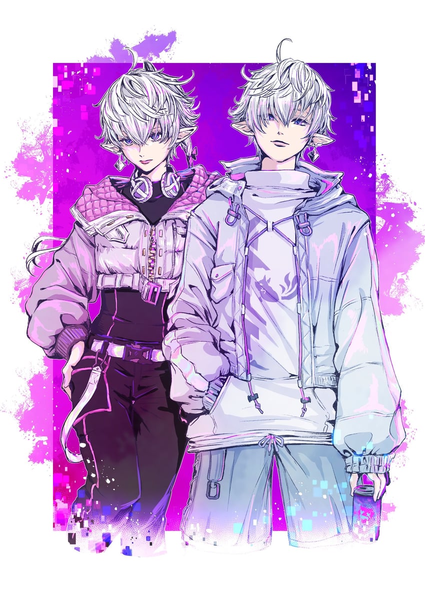 alisaie leveilleur and alphinaud leveilleur (final fantasy and 1 more) drawn by mcarkp_ff