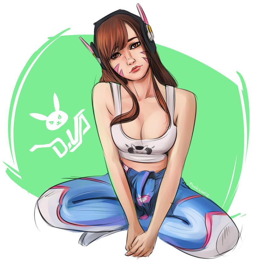 d.va (overwatch and 1 more) drawn by panickerz
