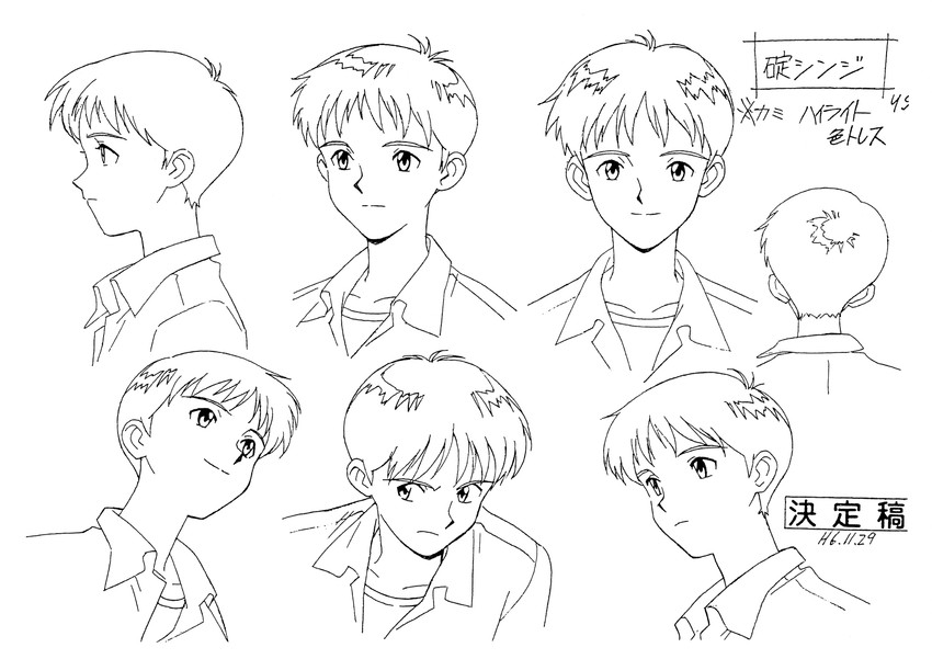 ikari shinji (neon genesis evangelion) drawn by sadamoto_yoshiyuki