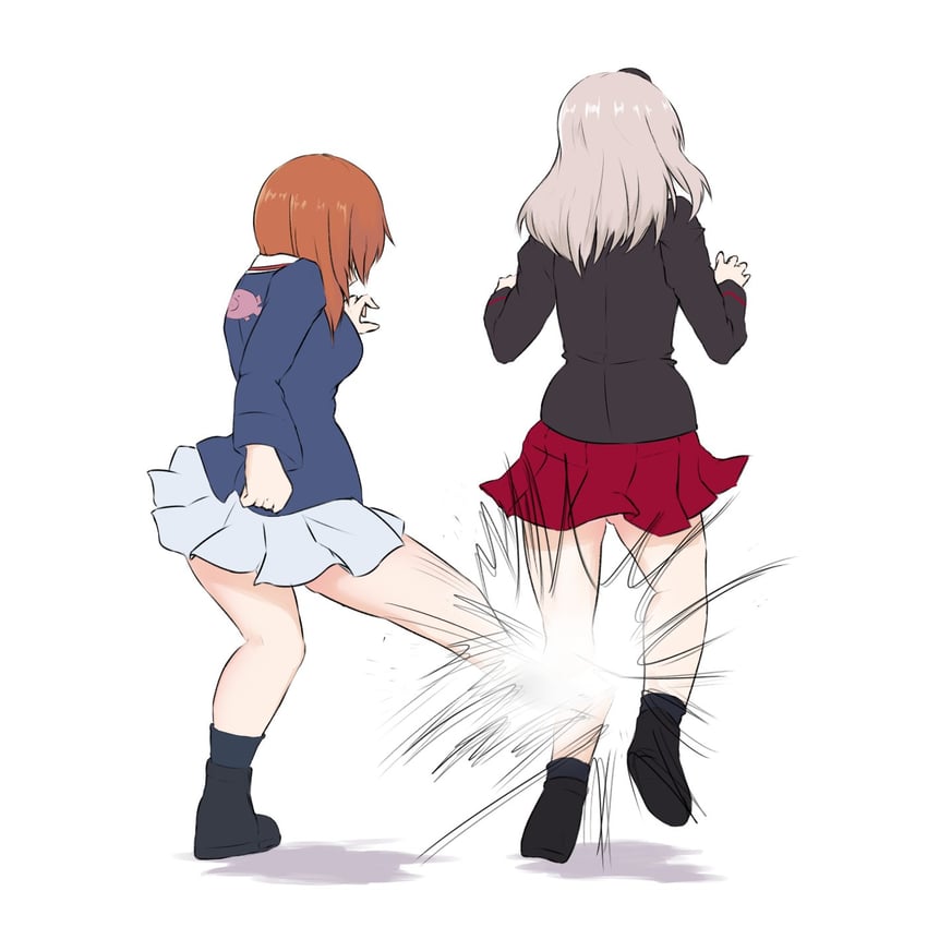nishizumi miho and itsumi erika (girls und panzer and 1 more) drawn by amogan