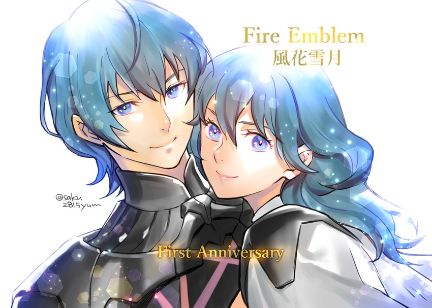 female byleth and male byleth (fire emblem and 1 more) drawn by tombsakura