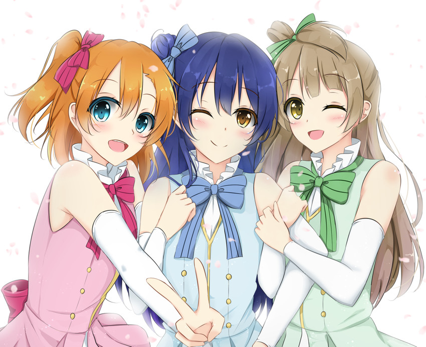 sonoda umi, minami kotori, and kosaka honoka (love live! and 1 more) drawn by shiina_kuro