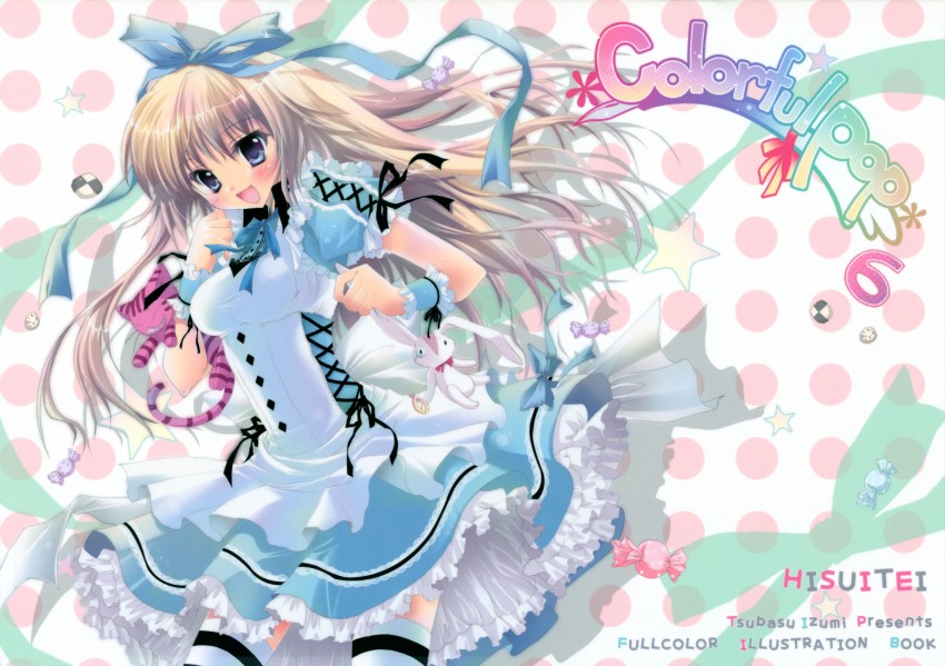 alice, white rabbit, and cheshire cat (alice's adventures in wonderland) drawn by izumi_tsubasu