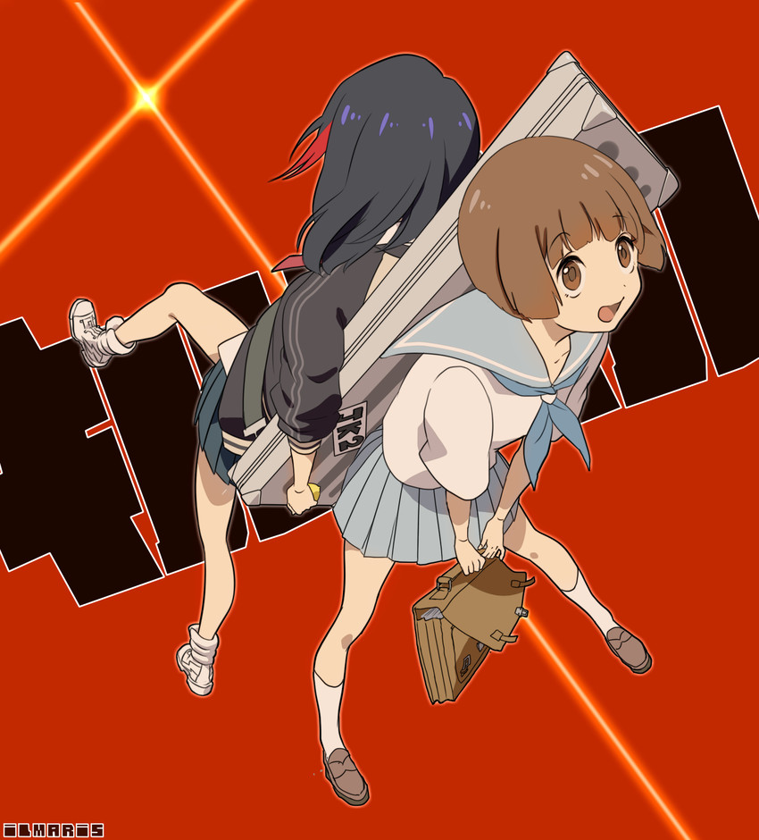 matoi ryuuko and mankanshoku mako (kill la kill) drawn by ilmaris