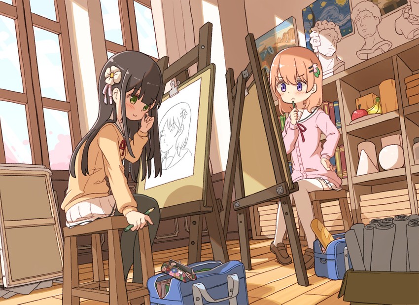 hoto cocoa and ujimatsu chiya (gochuumon wa usagi desu ka?) drawn by mohei