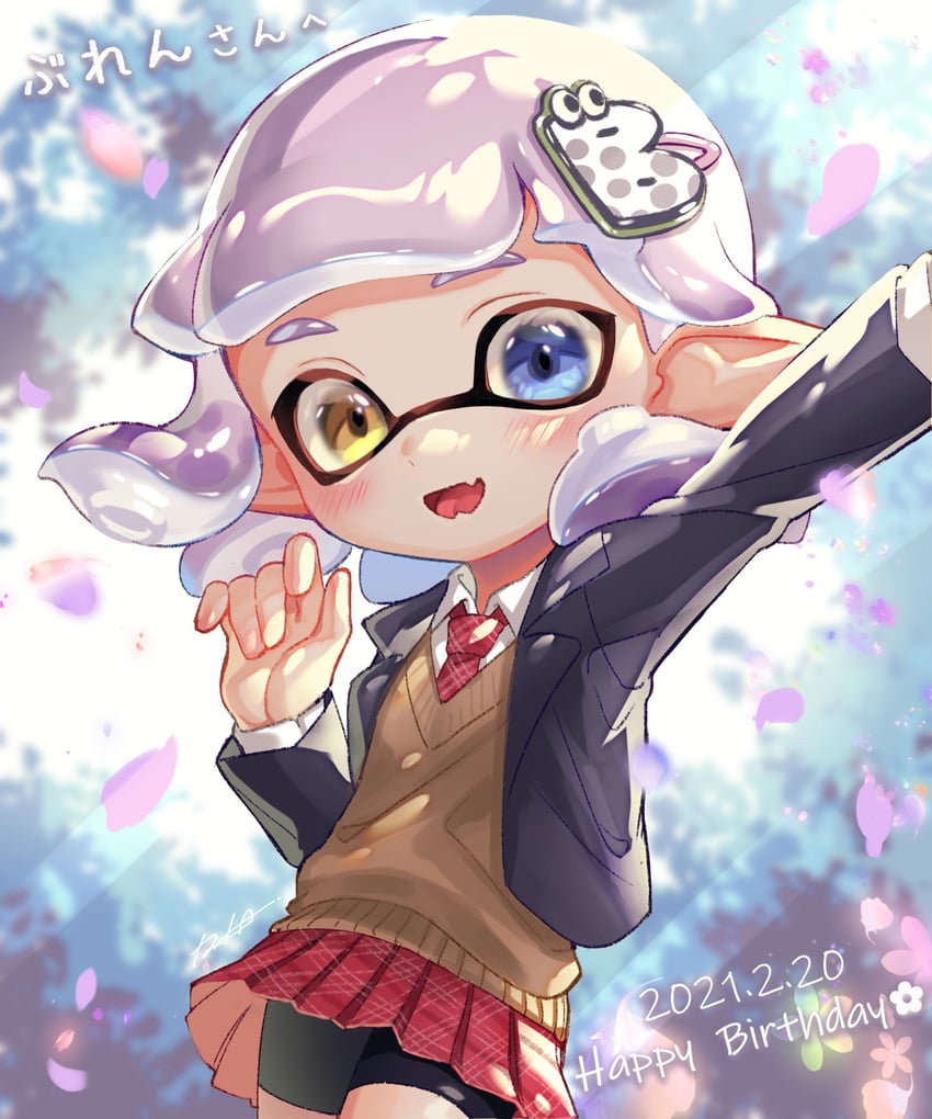 inkling player character and inkling girl (splatoon) drawn by iria_(yumeirokingyo)