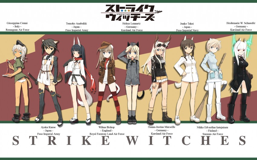 nikka edvardine katajainen, hanna-justina marseille, heidimarie w. schnaufer, anabuki tomoko, helma lennartz, and 4 more (world witches series and 7 more) drawn by shimada_fumikane