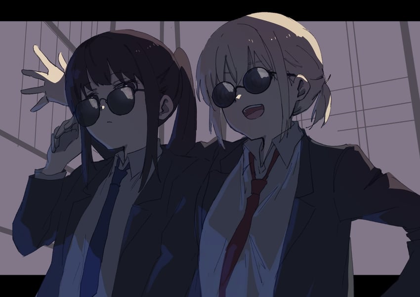 nishikigi chisato and inoue takina (lycoris recoil) drawn by ini_yoy