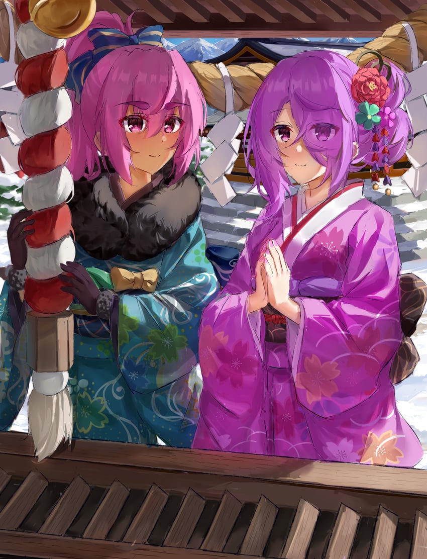kura satomi and tsukishiro monaka (heaven burns red) drawn by lidce