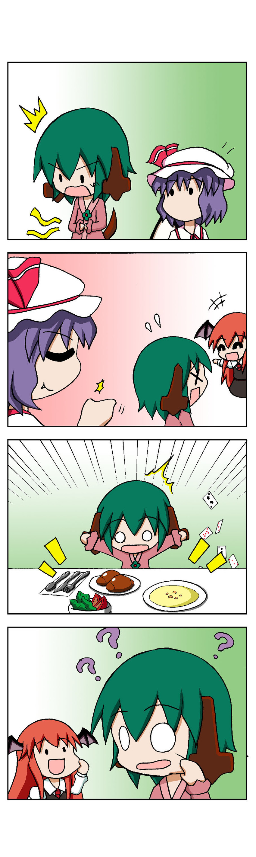 remilia scarlet, koakuma, and kasodani kyouko (touhou) drawn by rakugaki-biyori