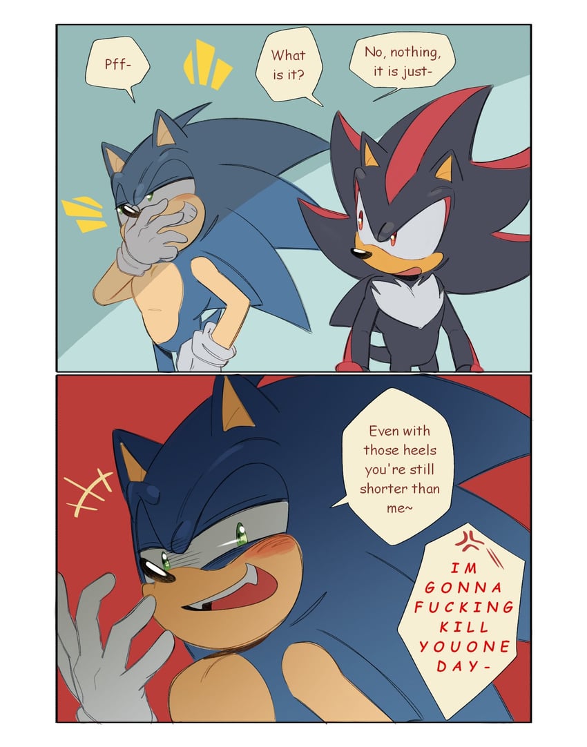 sonic the hedgehog and shadow the hedgehog (sonic) drawn by deya_(tiolimond)