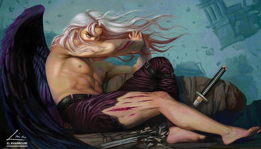 sephiroth (final fantasy and 2 more) drawn by alexandre_cabanel and linala