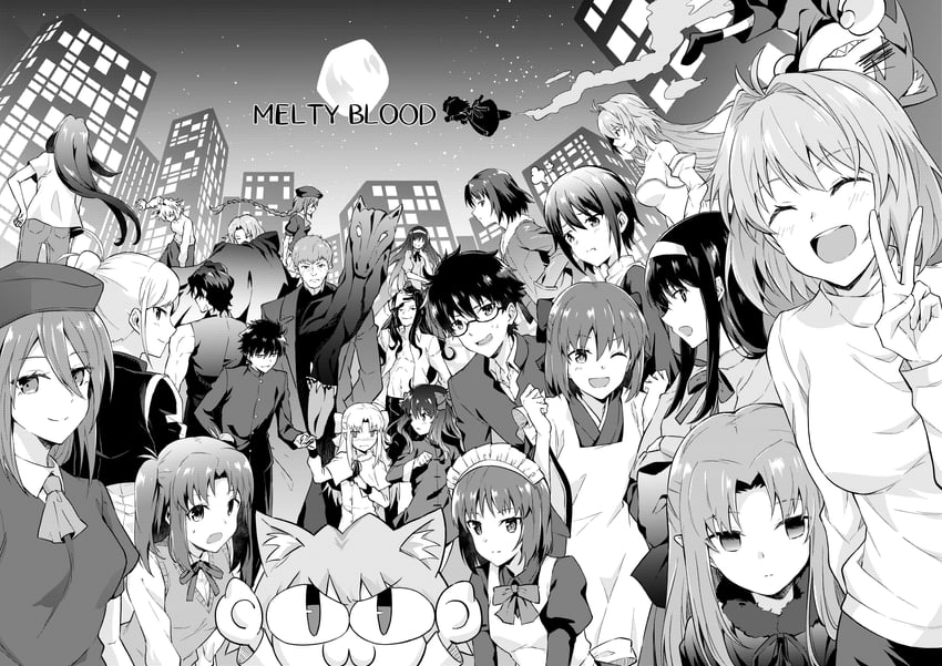 arcueid brunestud, ryougi shiki, ciel, tohno akiha, aozaki aoko, and 22 more (tsukihime and 1 more) drawn by azami_masurao