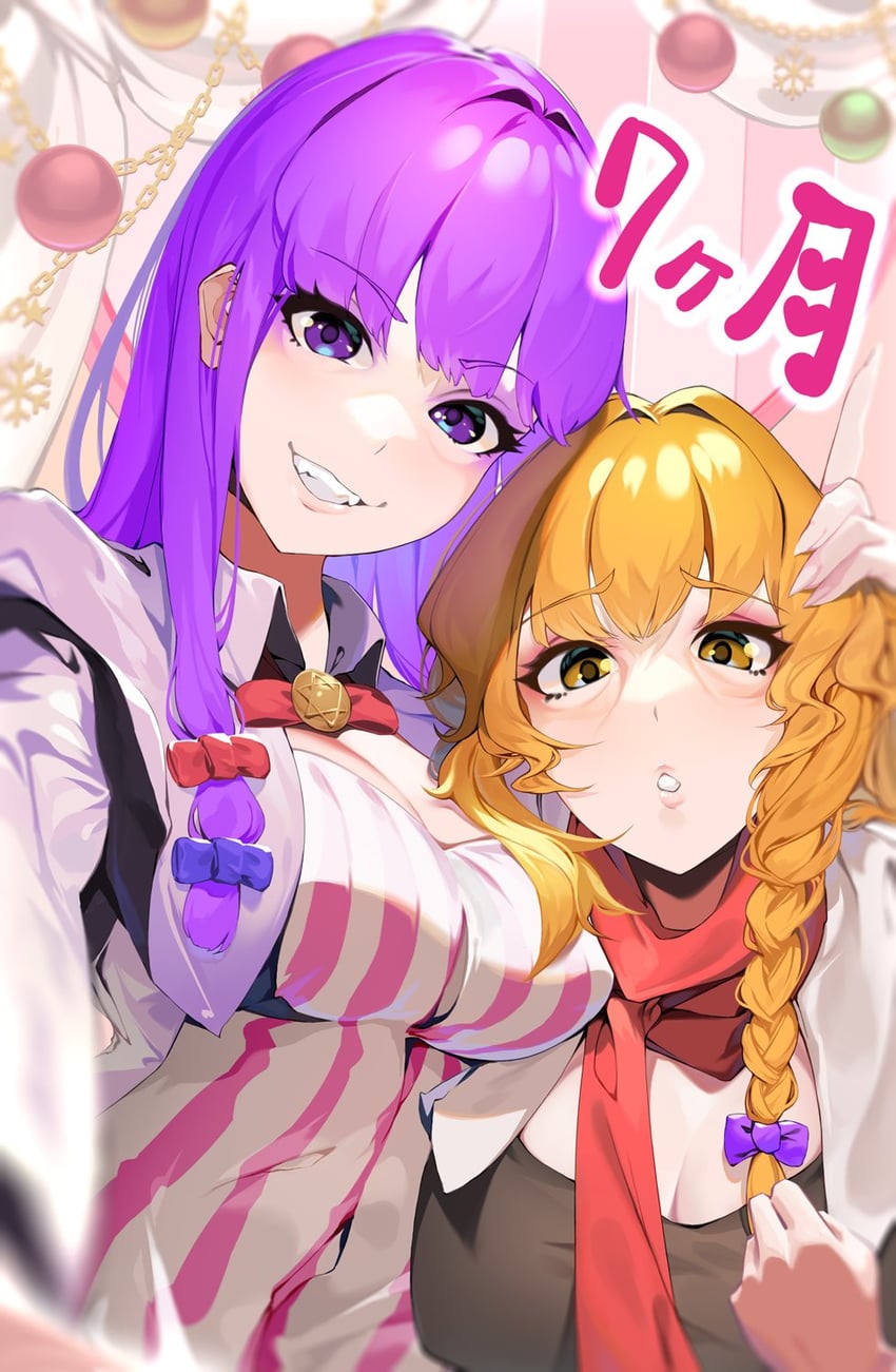 kirisame marisa, patchouli knowledge, mars, and taisa (touhou and 1 more) drawn by beji-kun