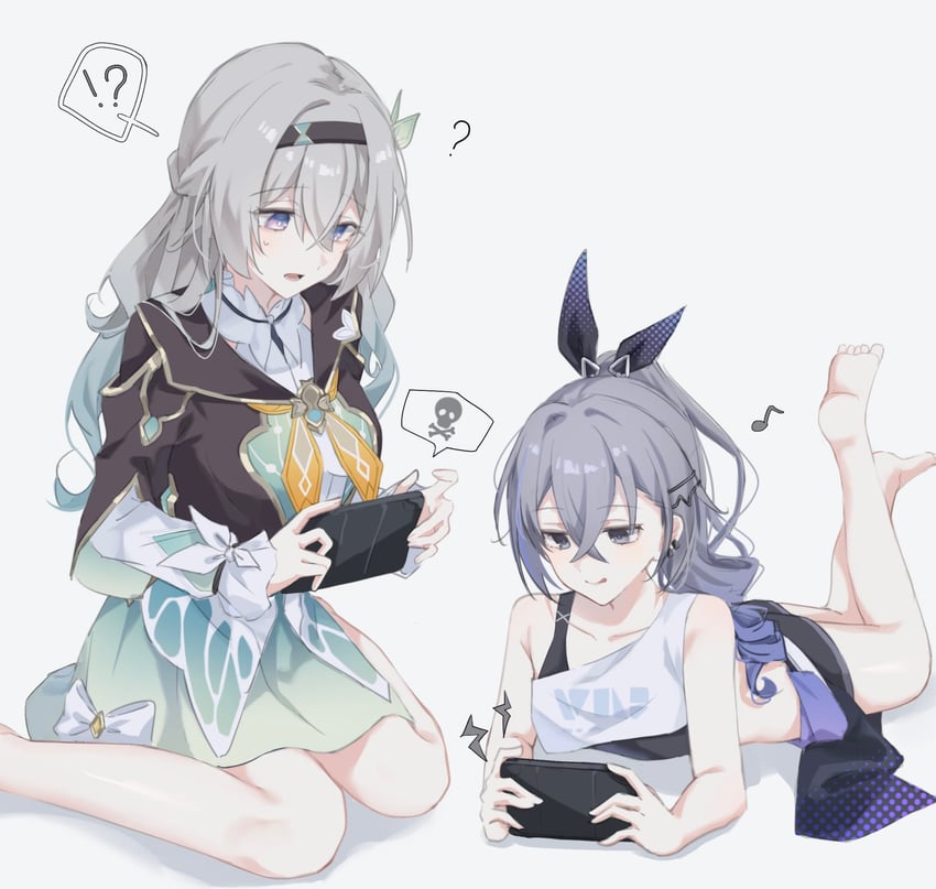 firefly and silver wolf (honkai and 1 more) drawn by klq_gm