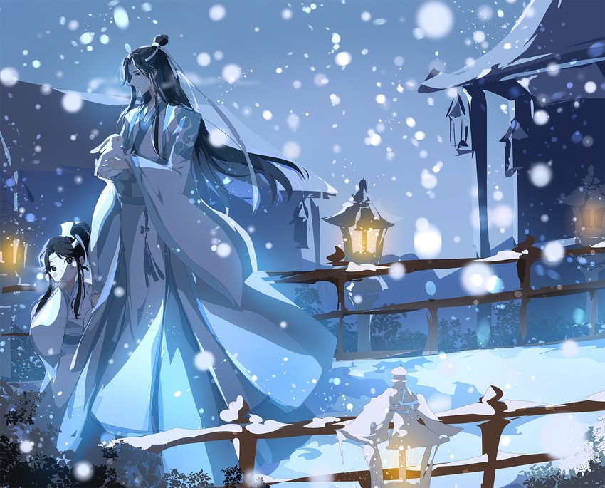 lan wangji and lan sizhui (modao zushi) drawn by muse_(rainforest)
