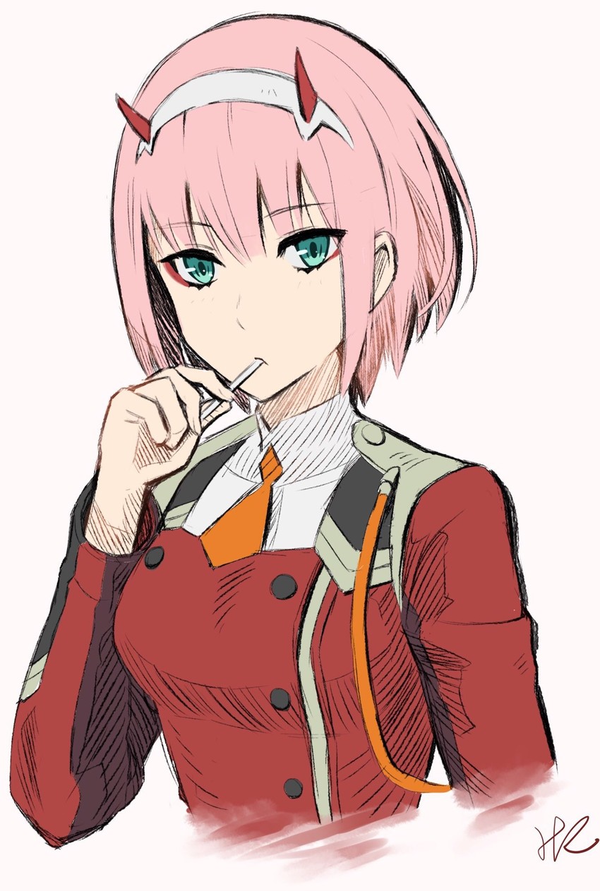 zero two (darling in the franxx) drawn by hoshizaki_reita