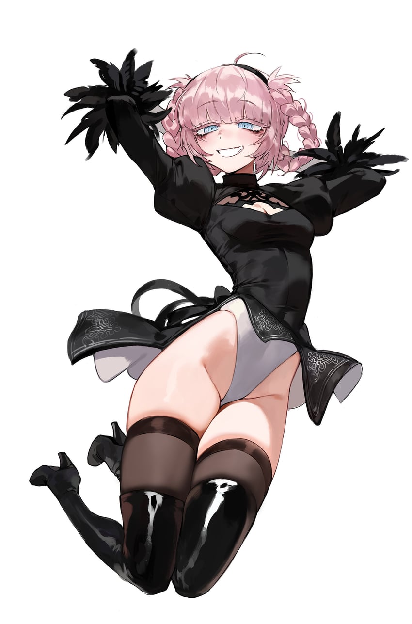 2b and nanakusa nazuna (nier and 2 more) drawn by foolish_potato