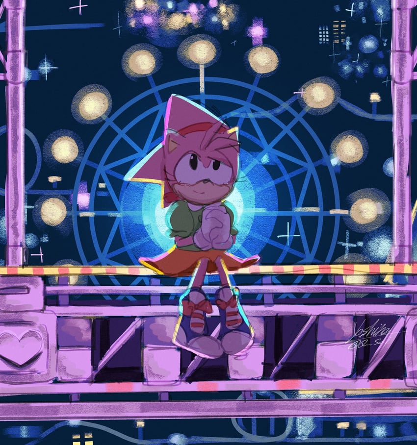 amy rose and classic amy (sonic and 2 more) drawn by yoshino_(q_sci)
