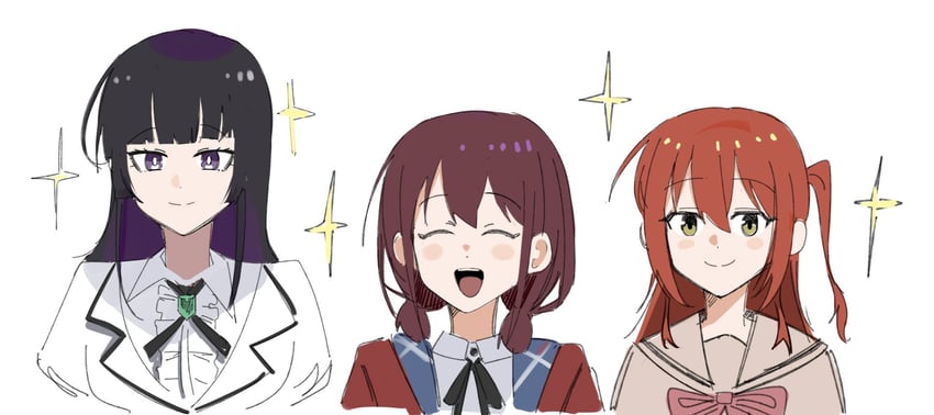 kita ikuyo, iseri nina, and kurogane otoha (bocchi the rock! and 2 more) drawn by haidao_mao