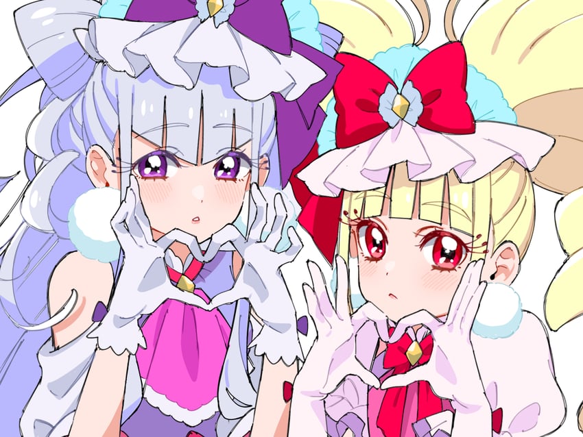 ruru amour, aisaki emiru, cure macherie, and cure amour (precure and 1 more) drawn by shirako_love