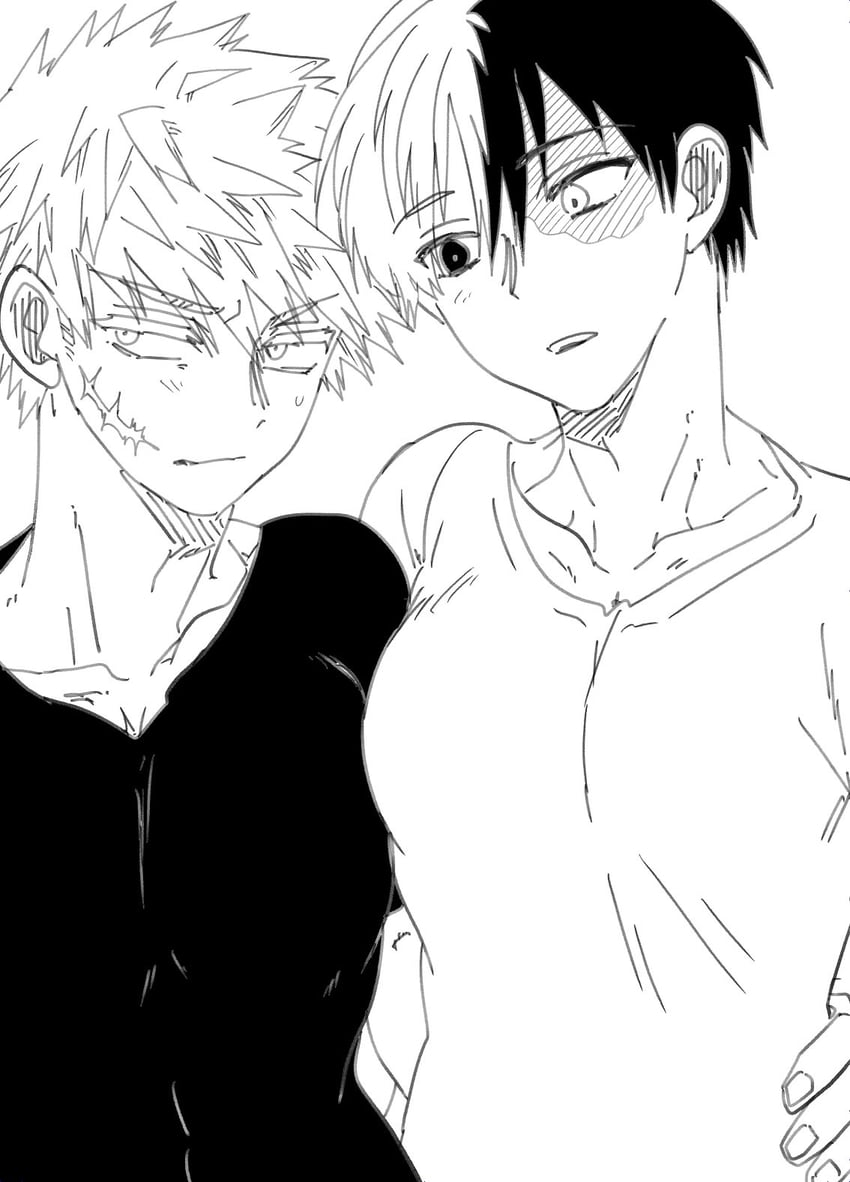bakugou katsuki and todoroki shoto (boku no hero academia) drawn by ikuhashi_muiko