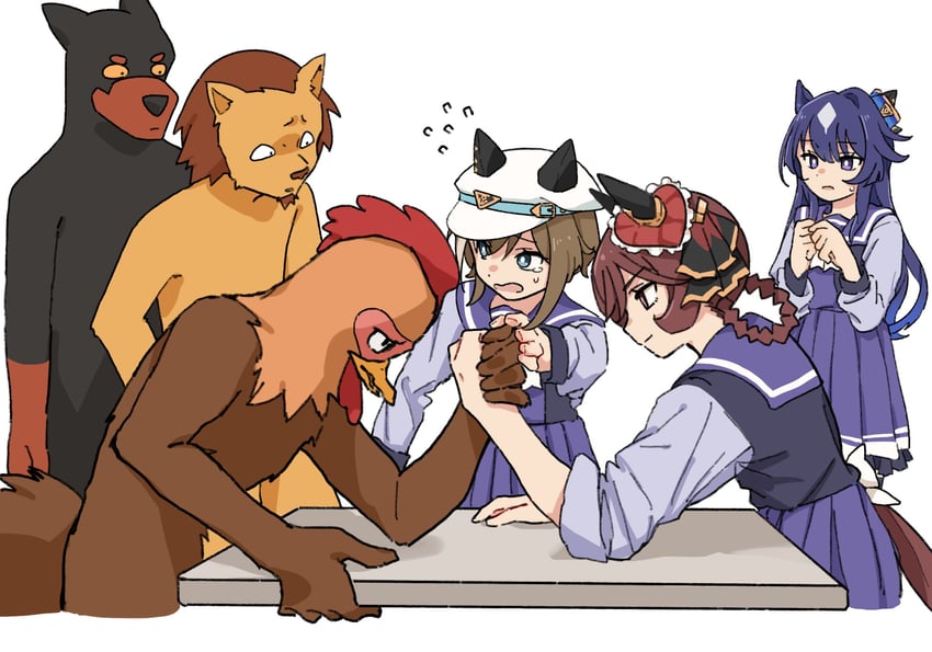 cheval grand, gentildonna, and verxina (umamusume and 1 more) drawn by yano_(edbr1022)