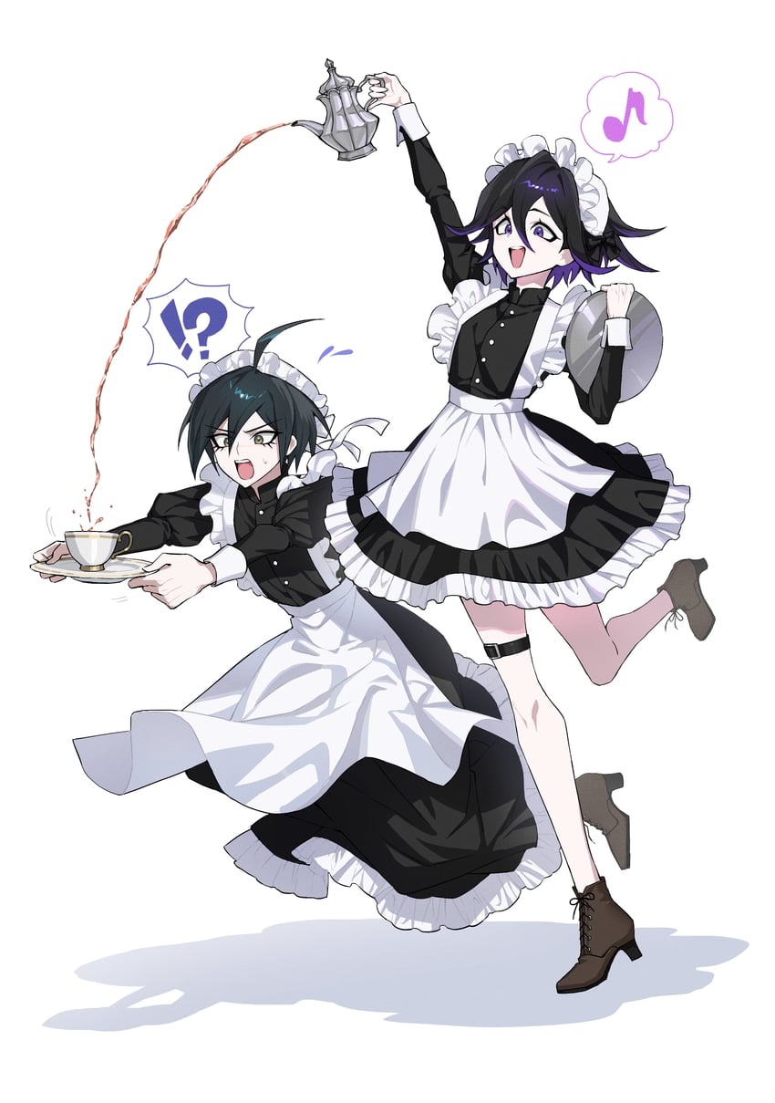 oma kokichi and saihara shuichi (danganronpa and 1 more) drawn by ttegi_(ddeck_dg)