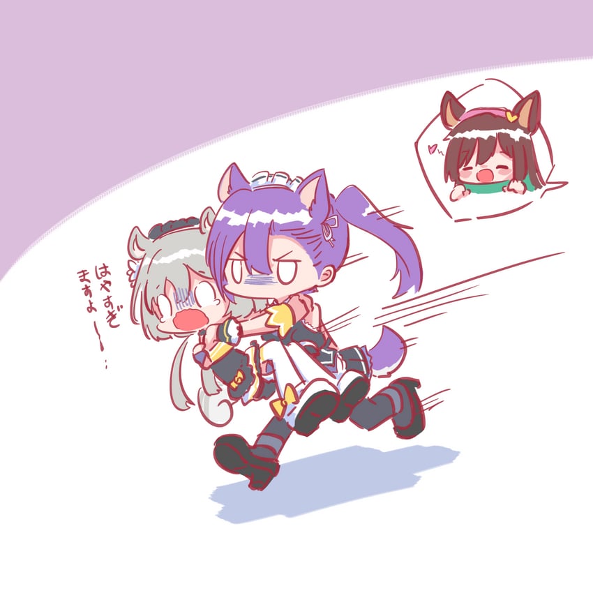 shiozaki suzume, honma akehi, and ishizuka fujino (assault lily) drawn by teisuu
