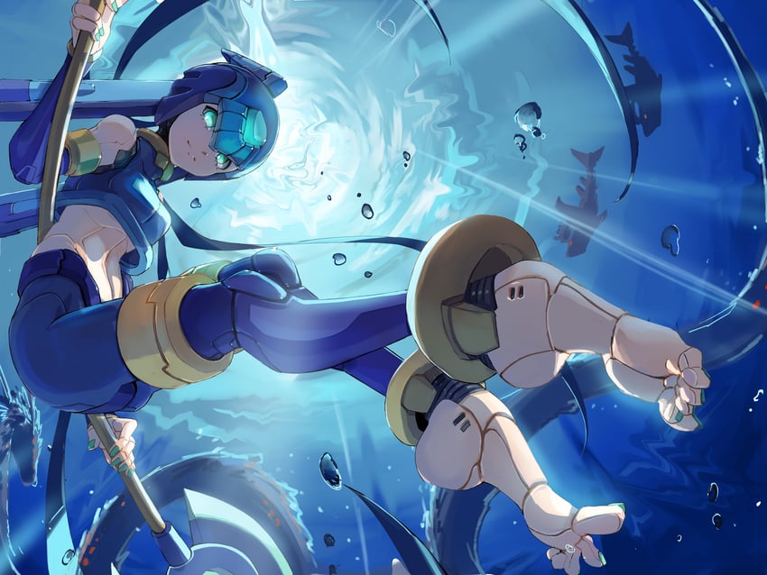 fairy leviathan (mega man and 1 more) drawn by omochi_(mochi_skymega)