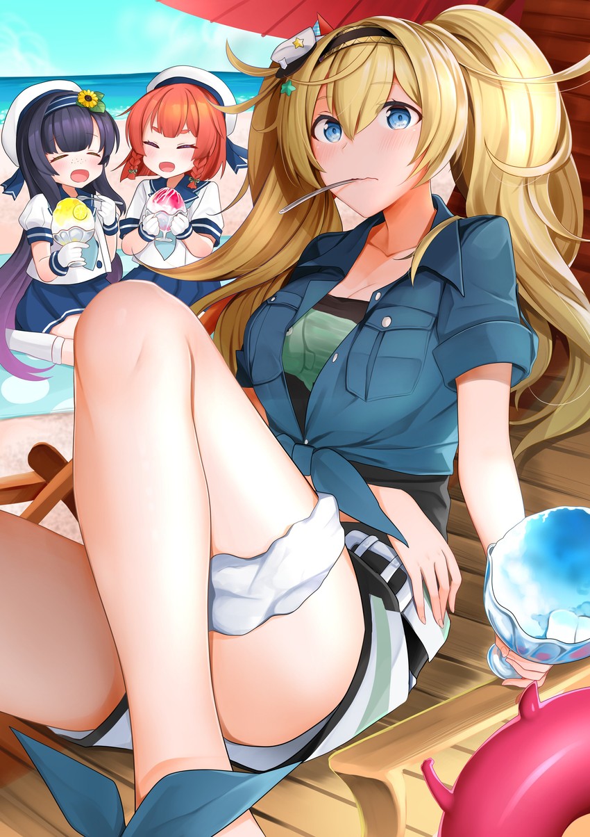 gambier bay, etorofu, enemy lifebuoy, and matsuwa (kantai collection) drawn by yunamaro
