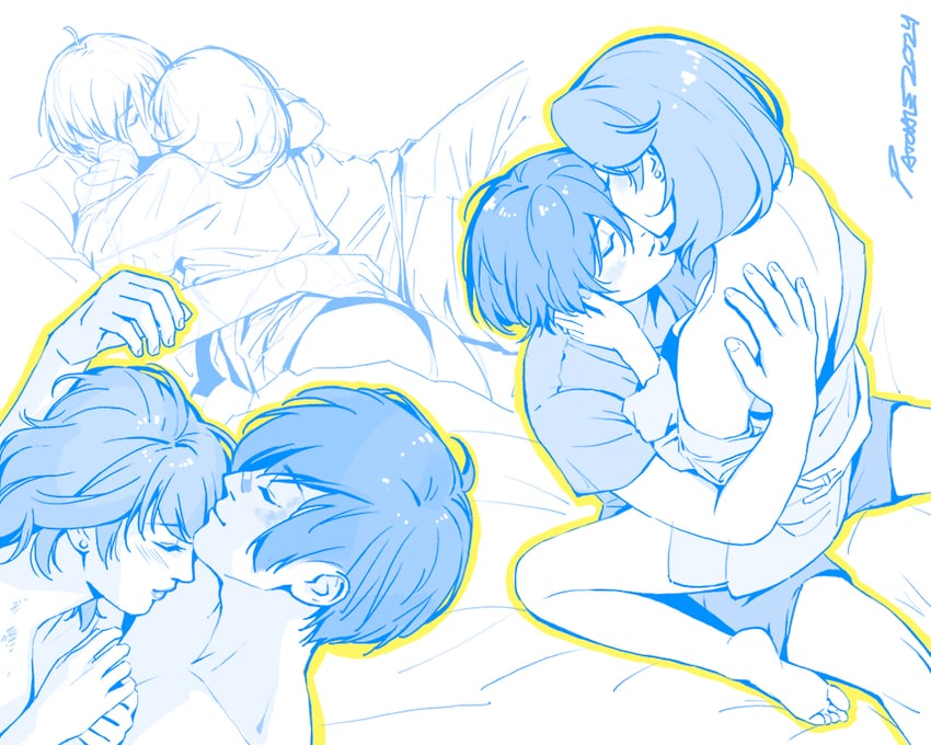 yuuki makoto and takeba yukari (persona and 2 more) drawn by paaaatchieee