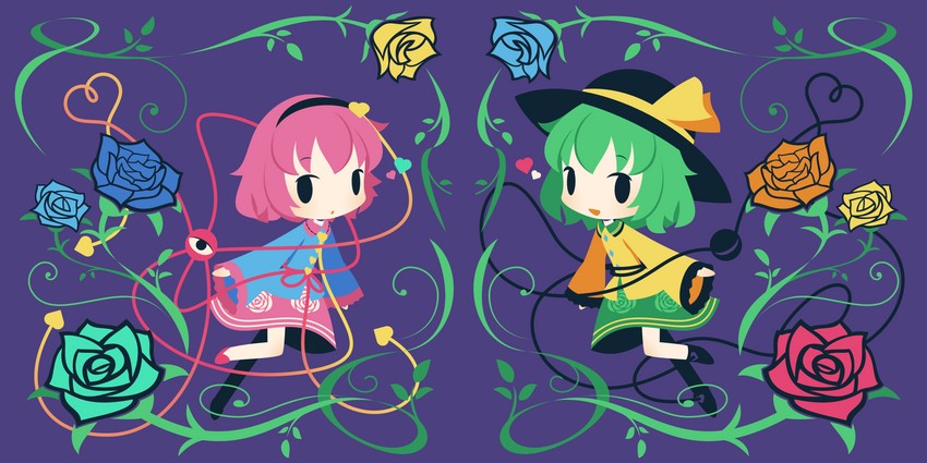 komeiji koishi and komeiji satori (touhou) drawn by cobalta