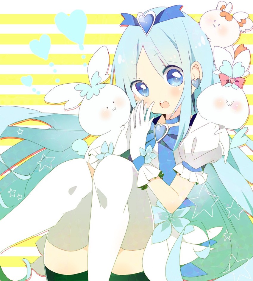 kurumi erika, cure marine, coffret, chypre, and potpourri (precure and 1 more) drawn by denpa16