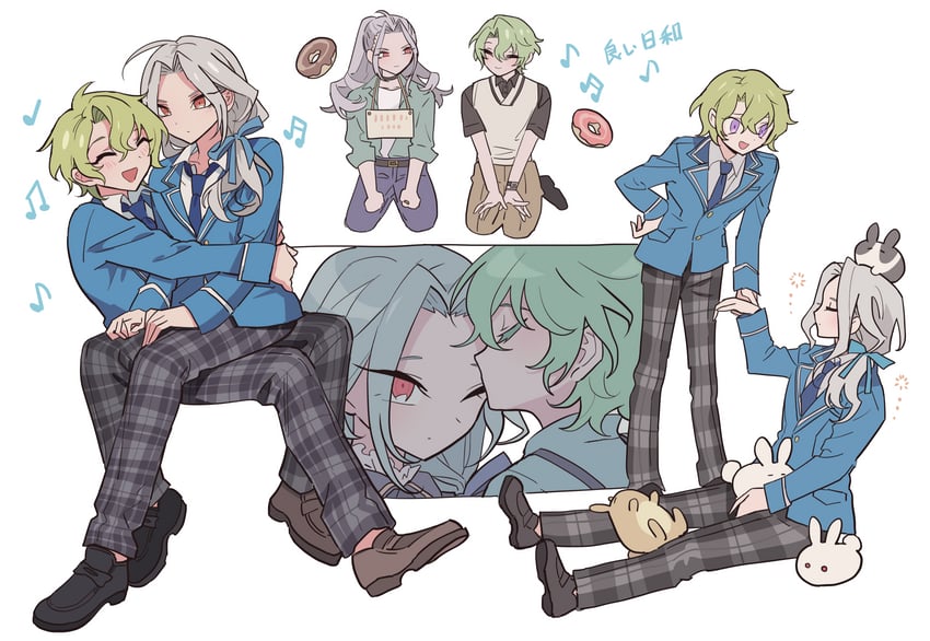 ran nagisa and tomoe hiyori (ensemble stars!) drawn by meremero
