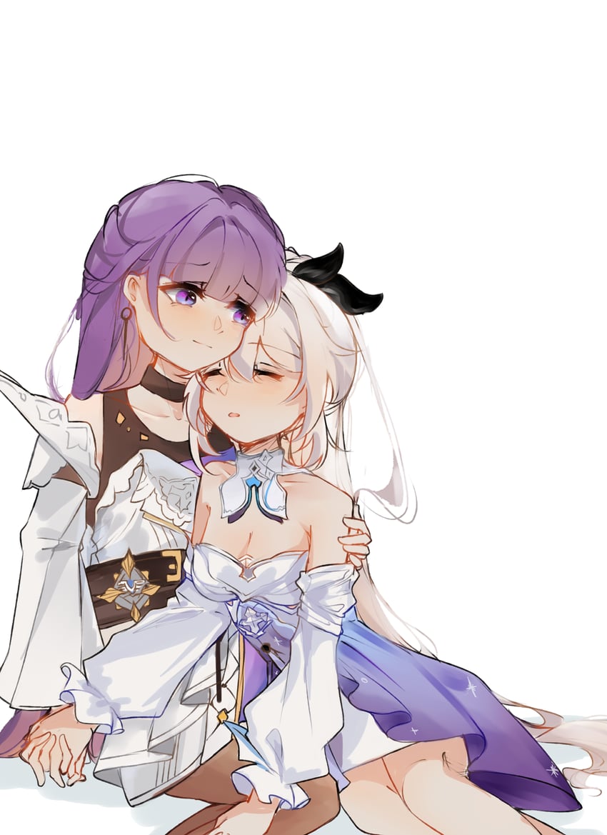 kiana kaslana and raiden mei (honkai and 1 more) drawn by mikori