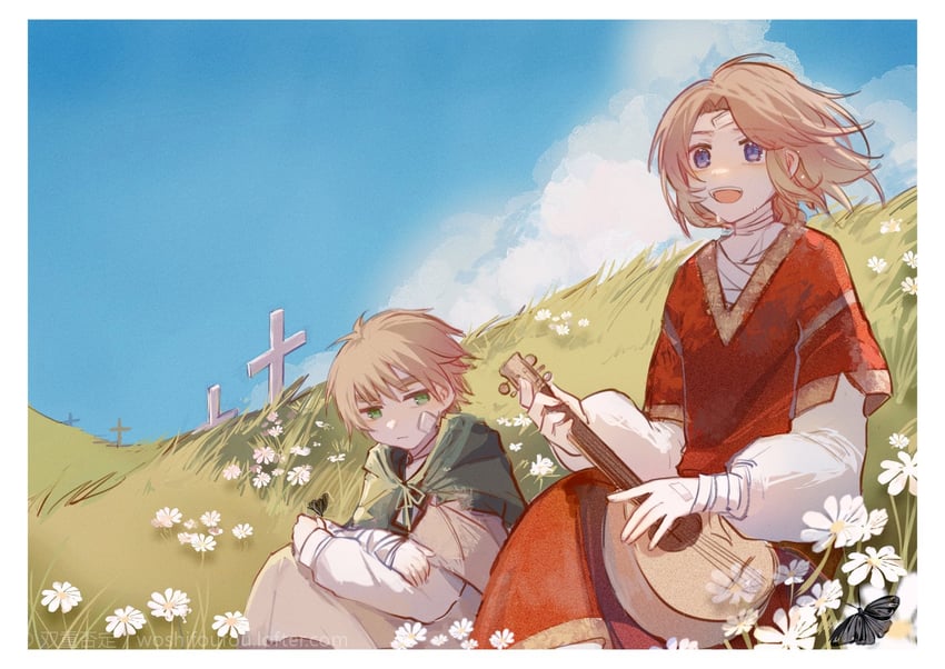 united kingdom and france (axis powers hetalia) drawn by woshifoufou