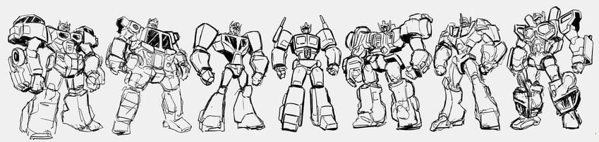 optimus prime, fire convoy, convoy, galaxy convoy, and grand convoy (transformers and 8 more) drawn by cosmikaizer