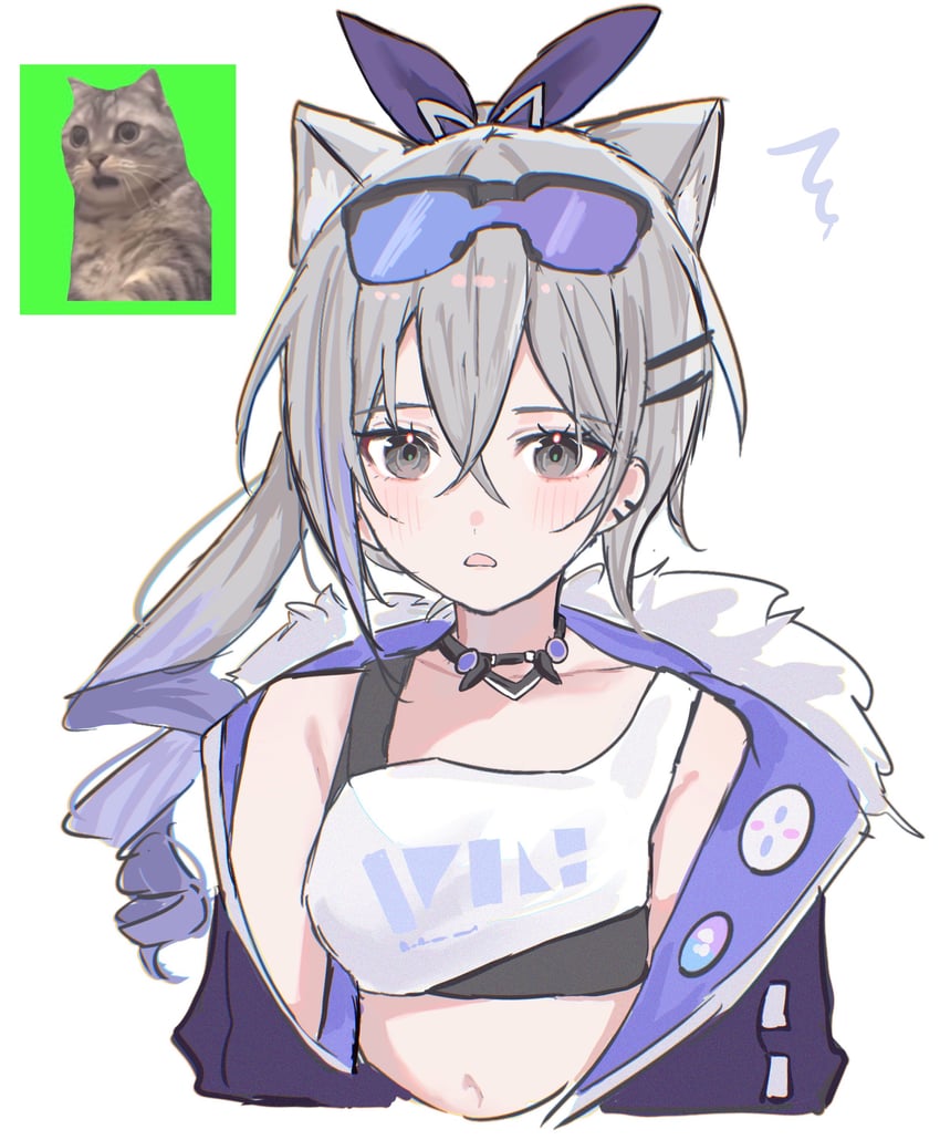 silver wolf (honkai and 1 more) drawn by karua0621