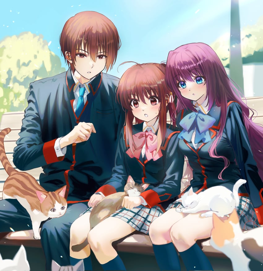 natsume rin, natsume kyousuke, and a-chan (little busters!) drawn by miiizuno_lbs