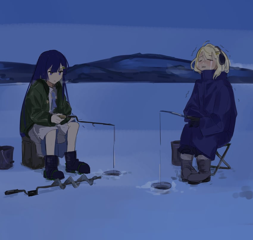 futaba minato and tsunose kotone (a.i. voice and 1 more) drawn by batteryteri